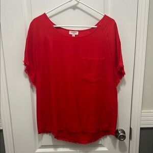 Red Top with Pocket